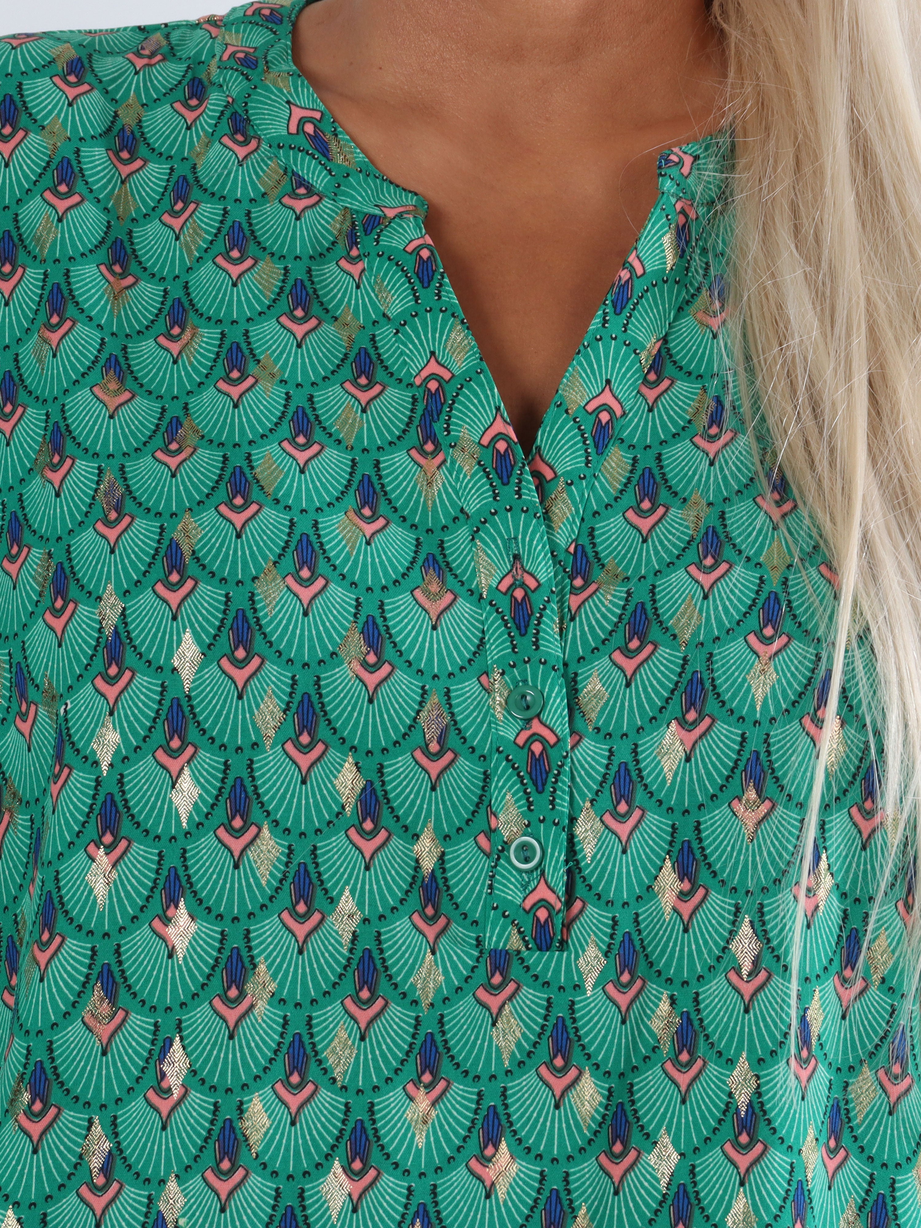 Pepita - Långärmad tunika med mönster - Black